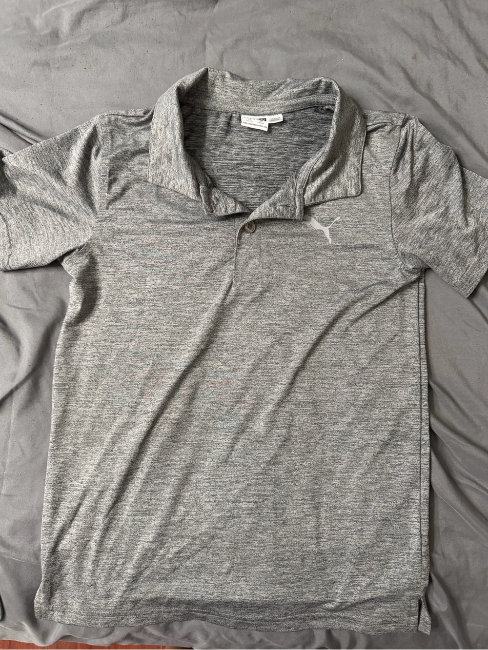 Puma Men's Heather Gray Performance Polo